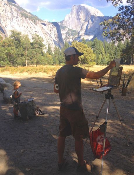 Dan Schultz Plein Air Painting in Yosemite National Park.