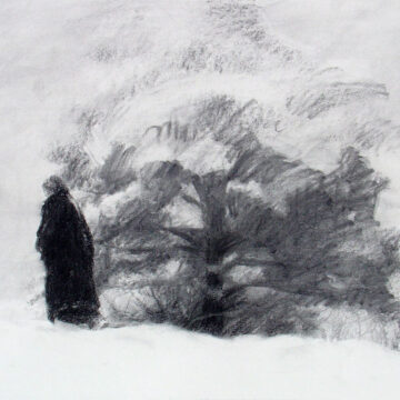 Step by Step Charcoal Drawing Demonstration of A Winter Morning