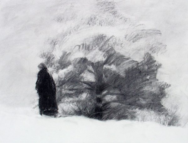 A Winter Morning Charcoal Drawing Demonstration by Dan Schultz, Step 05