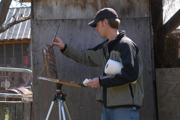 Dan Schultz Plein Air Painting in North Carolina. (Photo credit: Scott Burdick)