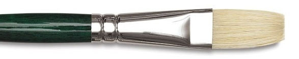 Hog Bristle Flat -- one of two brush types that I use most often due to its versatility.
