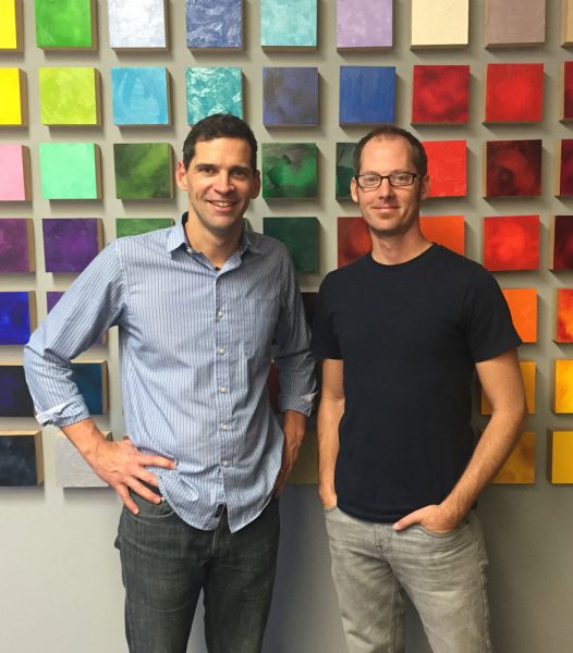 Product Manager Scott Gellatly and Dan Schultz at the Gamblin Factory in Portland, Oregon.