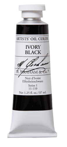 37 ml. tube of M. Graham & Co. Ivory Black Oil Paint