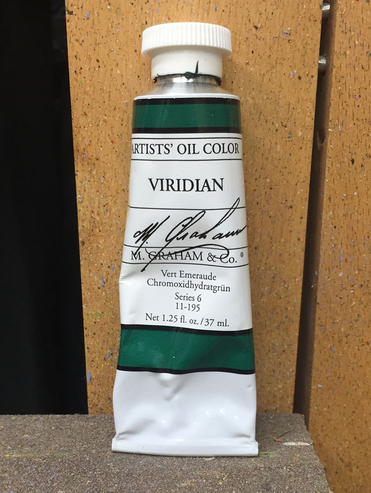 37 ml. tube of M. Graham & Co. Viridian Oil Paint
