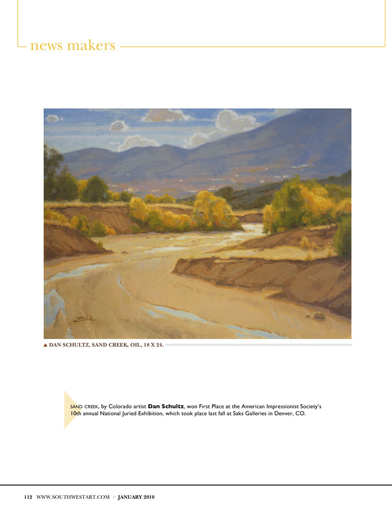 Southwest Art Magazine Features Sand Creek Painting