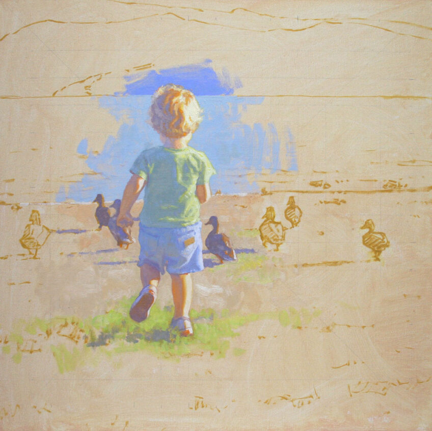 Step by Step Oil Painting Demonstration of The Chase