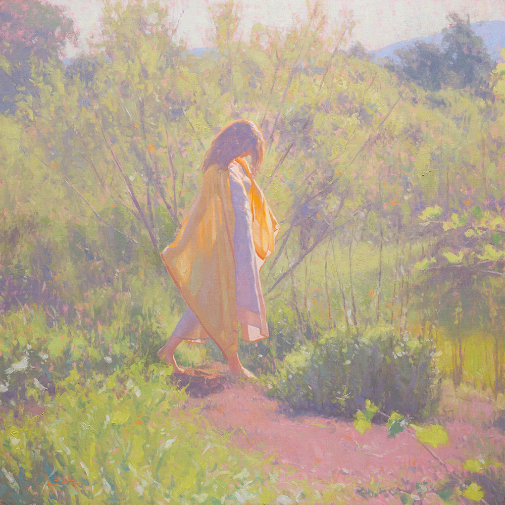 Wandering • 30x30 inches • Oil on Linen Panel • High-Key Painting by Dan Schultz