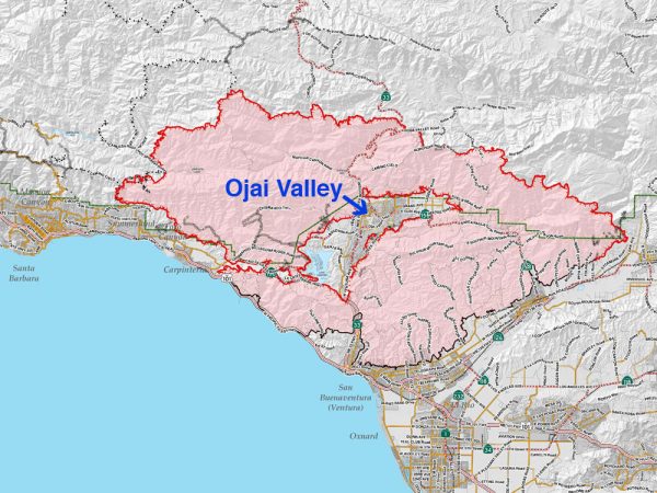 Thomas Fire Ojai Valley Map