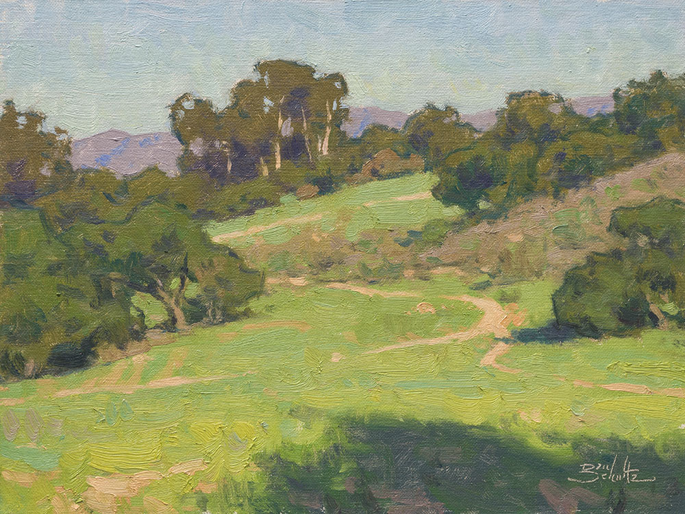 Hillside Trails, 9x12 plein air oil painting by Dan Schultz
