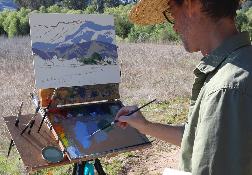 Dan Schultz Painting Outdoors in Ojai, California