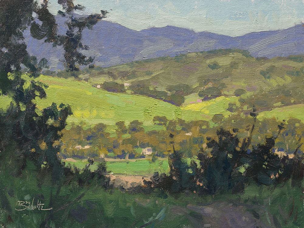 The Oak View • 9x12 inches • Oil on Linen Panel • Available from the Ojai Mystique Exhibition at Ojai Valley Museum in Ojai, California • October 20, 2023 - February 4, 2024 • $1,700