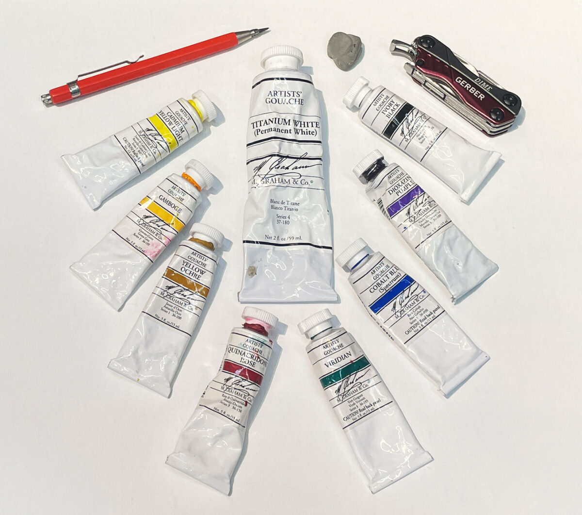 Dan Schultz's gouache colors by M. Graham & Co.